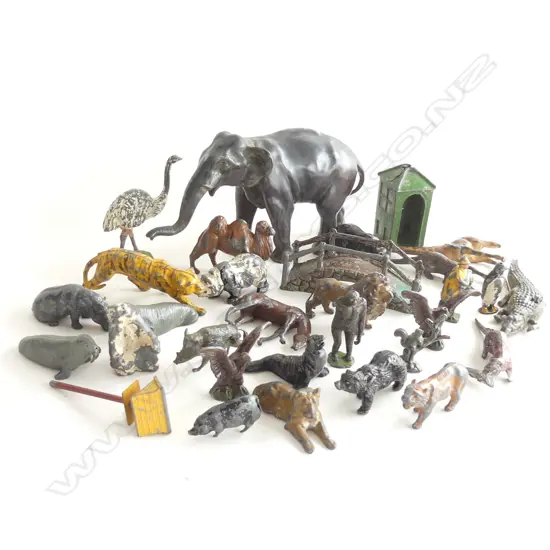 VINTAGE CAST METAL ZOO ANIMALS