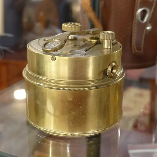 BRASS SURVEYORS BOX COMPASS - MODERN 80mm dia