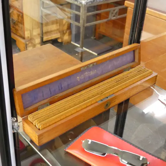 W.F STANLEY - MAHOGANY BOX OF WOODEN SCALE RULES - VARIOUS MAKERS