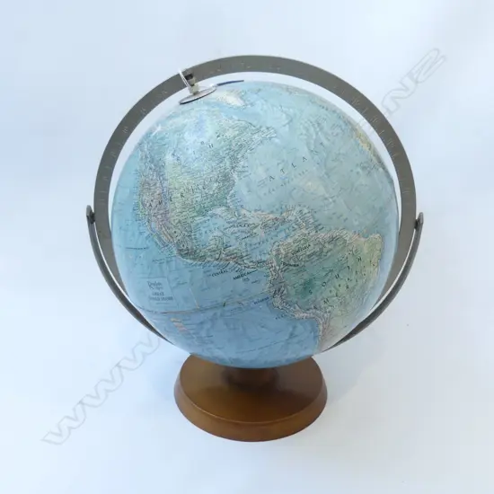 LG OLD WORLD GLOBE ON WOODEN STAND APPROX DIA  340MM