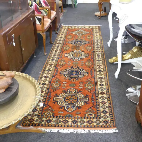 HAND KNOTTED WOOL PILE RUNNER 3060x870mm