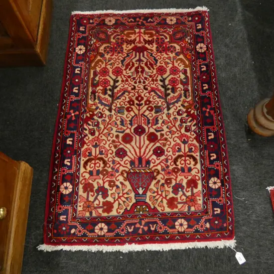 #222G PERSIAN MALAYER HAND KNOTTED RUG 104 X 67 CM
