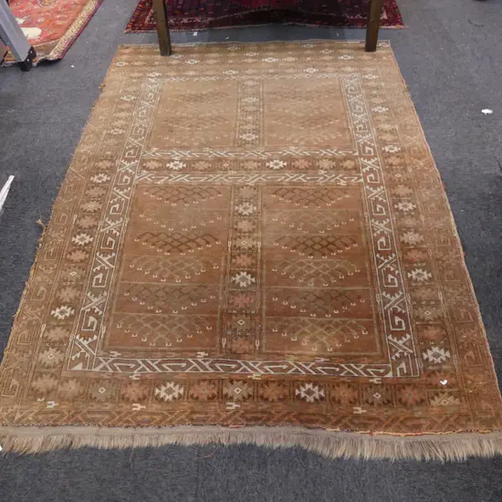 ANTIQUE TURKMENISTAN HAND KNOTTED TEKKE ENSI (RUG)
