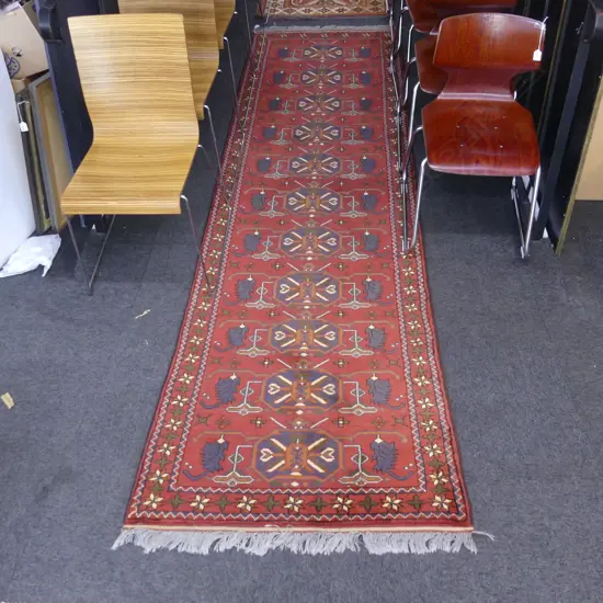 HAND KNOTTED ALL WOOL RUNNER 3200x900mm