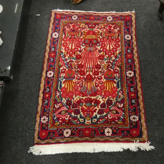 #103G PERSIAN MALAYER HAND KNOTTED RUG 97 X 65 CM