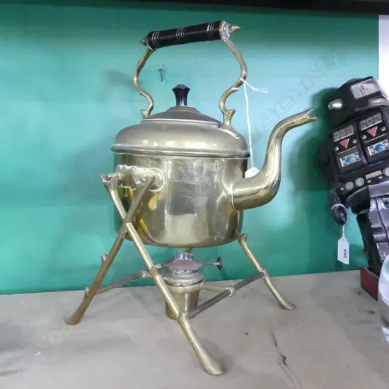 BRASS SPIRIT KETTLE ON STAND