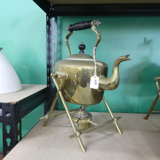 BRASS SPIRIT KETTLE ON STAND