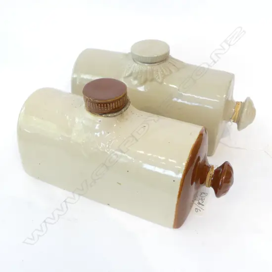 TWO VINTAGE VICTORIAN CERAMIC BEDWARMERS