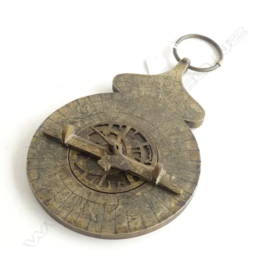 VINTAGE BRASS MIDDLE EASTERN ASTROLABE, H.245mm Dia.160mm