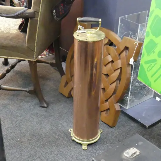 EARLY 20thC NZ MADE BRASS/COPPER FOG HORN AIR PUMP...