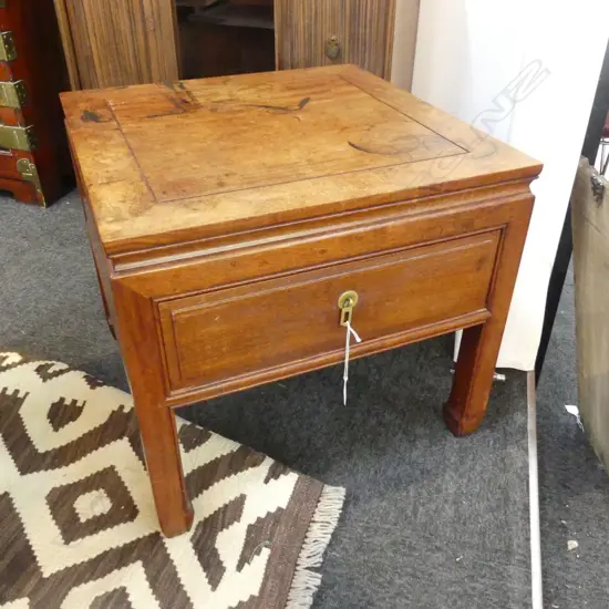 ORIENTAL ROSEWOOD SIDE TABLE 510x510x460mm (marks to top)