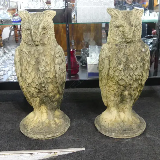 PR CHURCH STONE GARDEN OWLS H.670mm