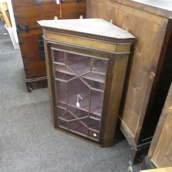 GEORGIAN STYLE GLAZED CORNER CABINET (top only) H.915mm