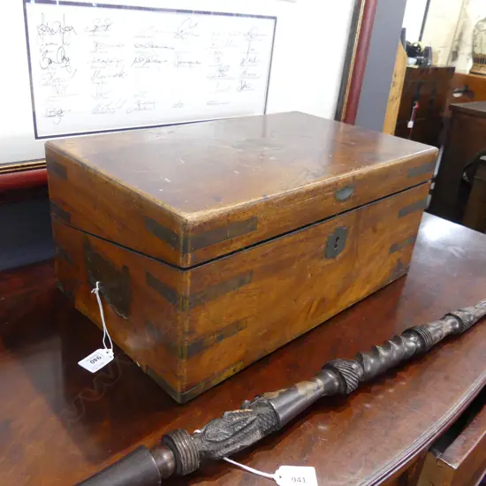 VICTORIAN MAHOGANY WRITING SLOPE BOX 445x270x200mm