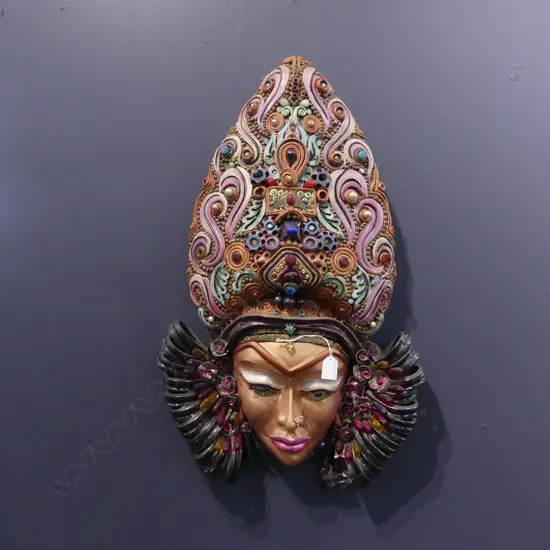 BRUCE PAPAS PAINTED CERAMIC MASK H.750mm