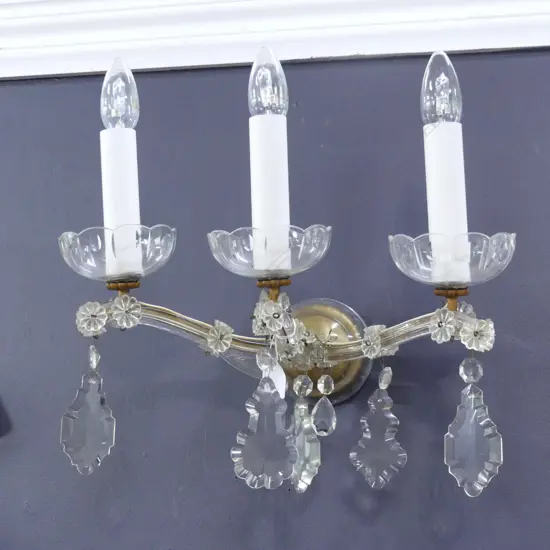 3 ARM CRYSTAL WALL SCONCE