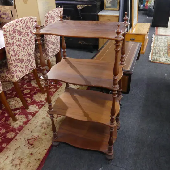 MAHOGANY 4-TIER DISPLAY SHELF L 550 H 1140MM