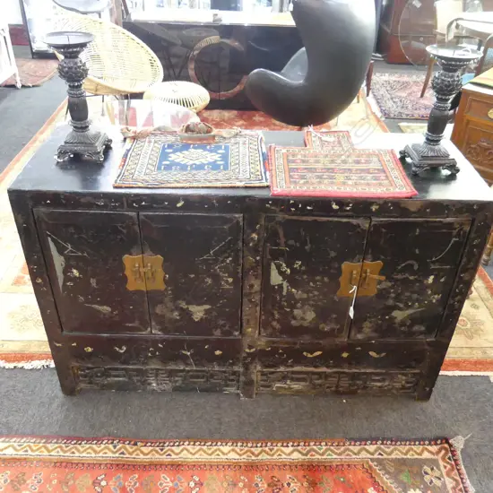 BLACK PAINTED ORIENTAL SIDEBOARD 1320x460x840mm