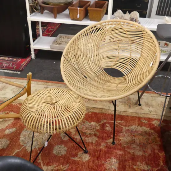 DESIGNER TESSUTI RATTAN CHAIR (H.800mm) & STOOL (470 x 440mm)