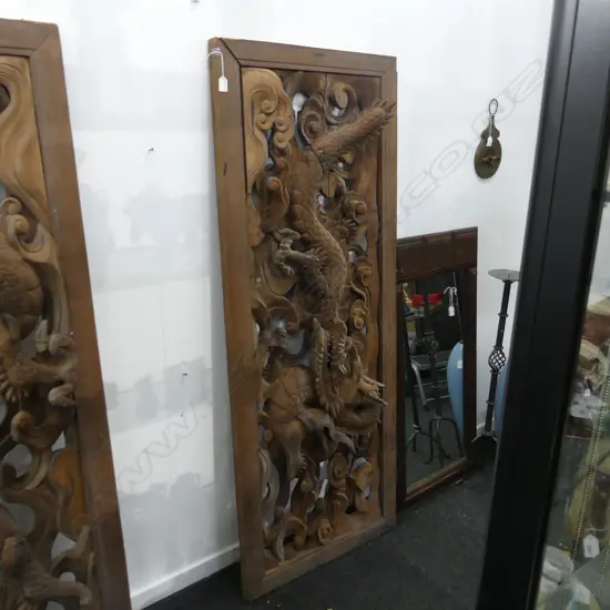 19TH C DRAGON CARVING 640 X 1640MM