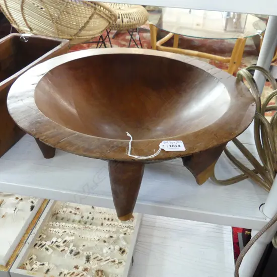 LGE CARVED WOODEN KAVA BOWL 470mm dia