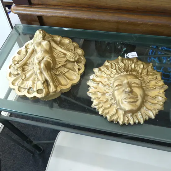TWO MID CENTURY WALL PLAQUES 260-300mmW