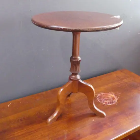 MAHOGANY WINE TABLE DIA 390MM