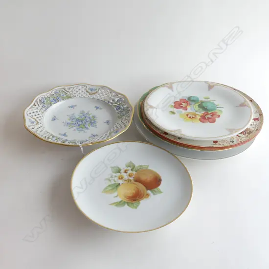 STACK ASST PLATES - INCL FORGET ME NOT LATTICE RIM DISH & ROSENTHAL. SOME HAVE PLATE DISC HANGERS