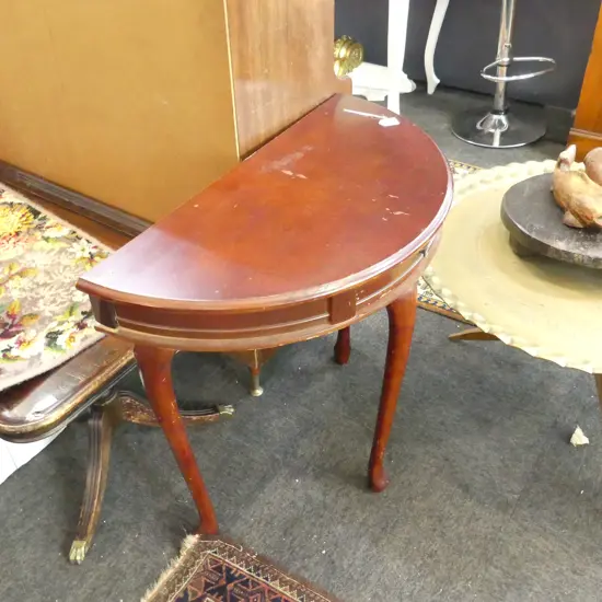 HALF ROUND MAHOGANY HALL TABLE H700MM some marks to top