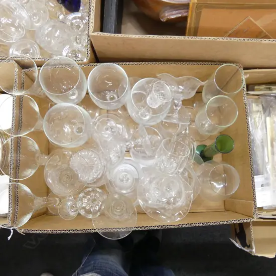 BOX LOT ASST. CRYSTAL GLASSES