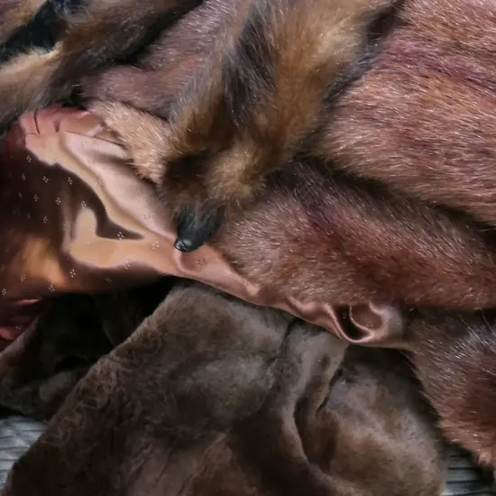 BOX LOT FUR COAT, 2 STOLES