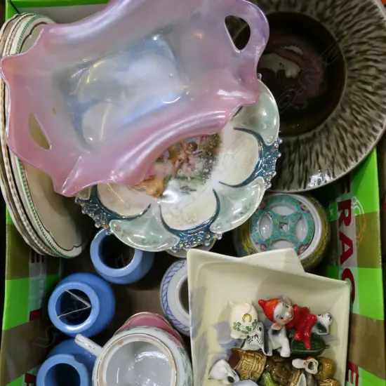 BOX LOT ASST. CHINA; WADE MINIATURES ETC