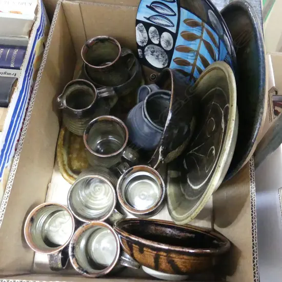 BOX LOT ASST. STUDIO POTTERY