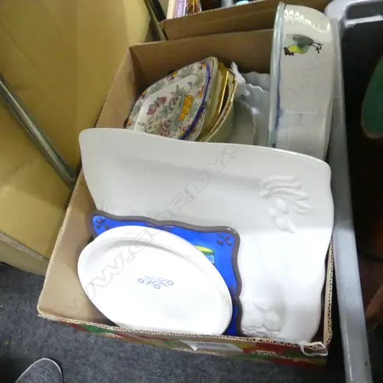 BOX LOT ASST. PLATTERS ETC