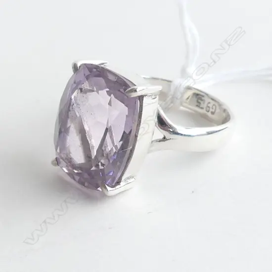 RING,  AMETHYST & .925 SILVER, SIZE P