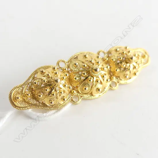 14ct. GOLD FILIGREE BROOCH 7gm.