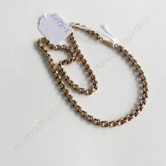 c1900 9ct. GOLD NECK CHAIN, 430mm