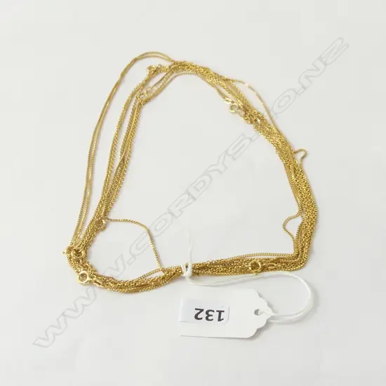8 ASST ROLLED GOLD GERMAN CHAINS