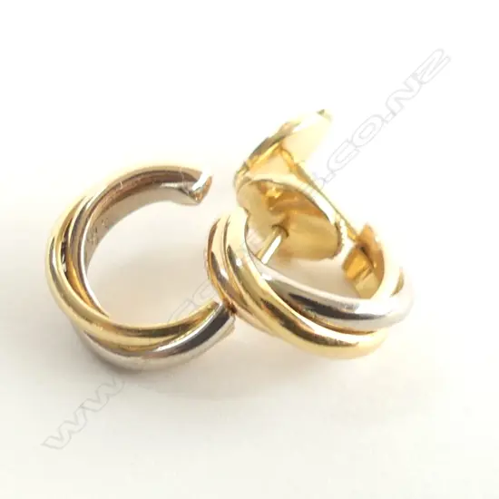 PAIR 18ct. CARTIER GOLD EARRINGS 5gm