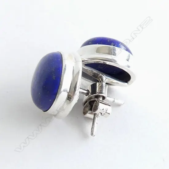 LAPIS LAZULI & .925 SILVER STUD EARRINGS
