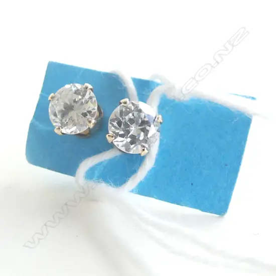 PR GOLD & CZ STUD EARRINGS