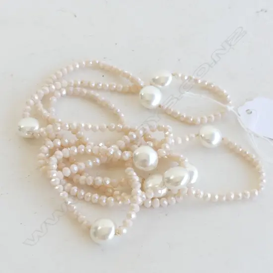 LONG FRESHWATER PEARL & PINK CRYSTAL NECKLACE