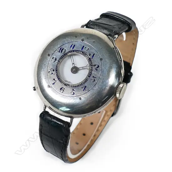 A c.1915 Rolex silver half hunter flip-top wristwatch,