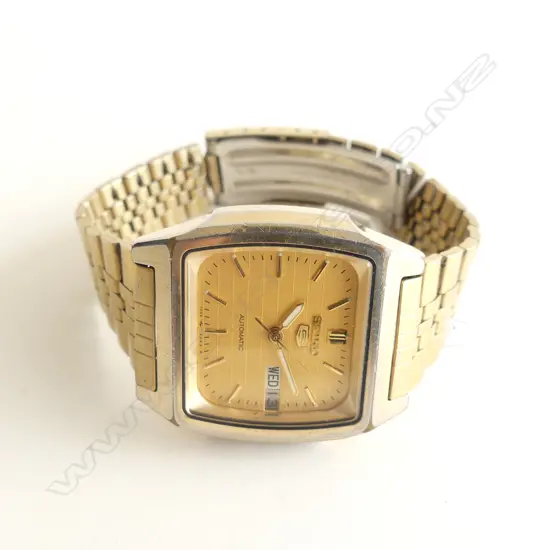 SEIKO5 1980's GILT STAINLESS STEEL GENT'S WRISTWATCH AUTO RUNNING