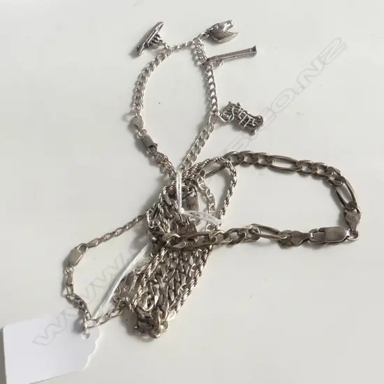 6 STG CHAIN BRACELETS 41gm.