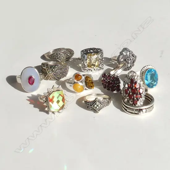 12 STG COSTUME RINGS 55gm.