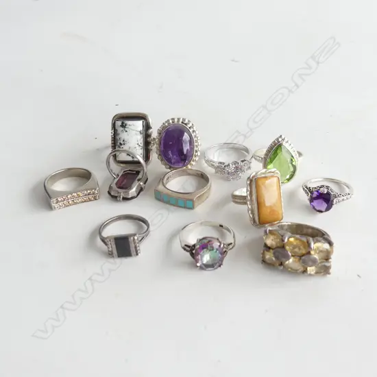 12 STG COSTUME RINGS 65gm.