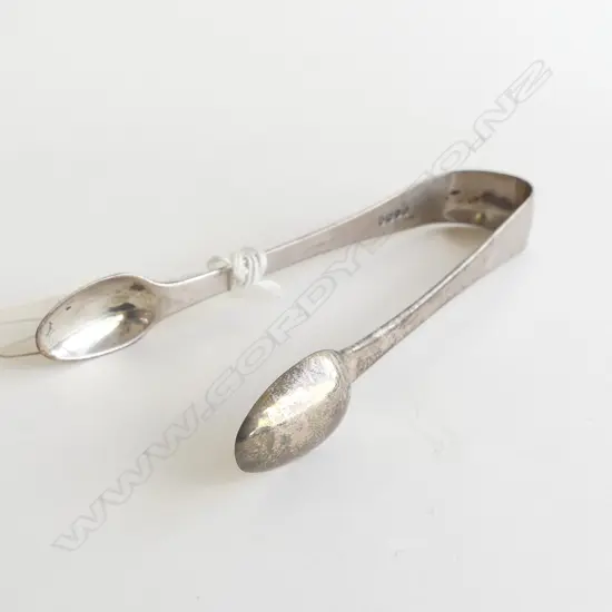 WILLIAM IV STG SILVER SUGAR TONGS, MAKER E.S LONDON 1833