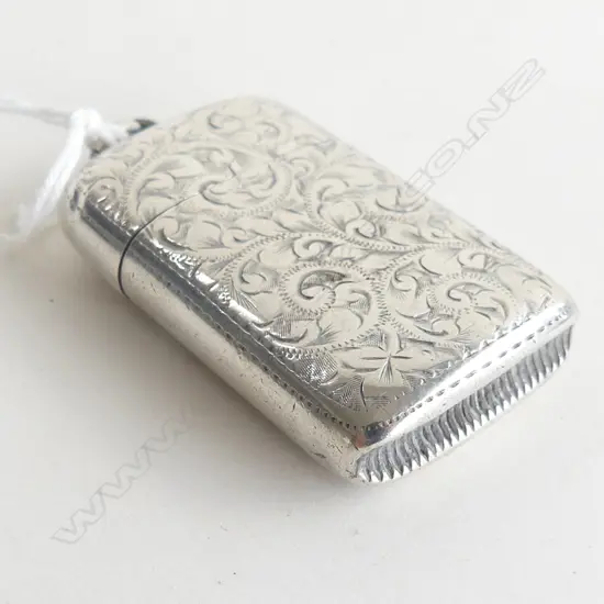 EDW. SILVER ENGRAVED VESTA BIRMINGHAM 1876