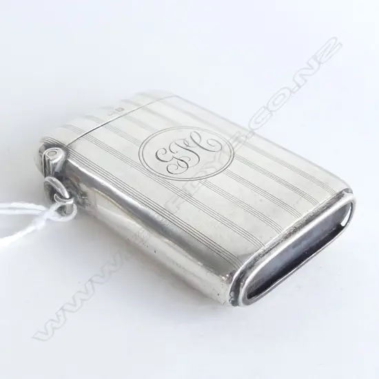 LGE MACHINE ENGRAVED SILVER VESTA suspension loop attached Birmingham 1914...